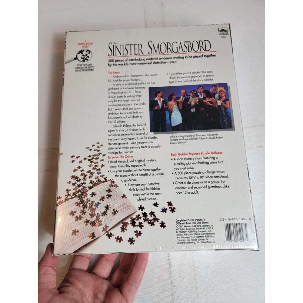 Vintage The Sinister Smorgasbord Golden Mystery 500 Piece Puzzle New Sealed 1991 - Picture 4 of 4